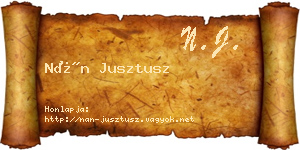 Nán Jusztusz névjegykártya